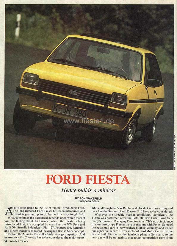 [Image: "Ford Fiesta. Henry builds a minicar."]