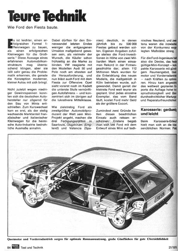 [Image: "Teure Technik. Wie Ford den Fiesta baute."]
