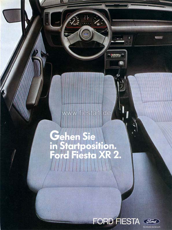 [Image: "Gehen Sie in Startposition. Ford Fiesta XR 2."]
