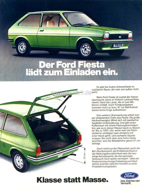 [Image: "Der Ford Fiesta l&auml;dt zum Einladen ein."]